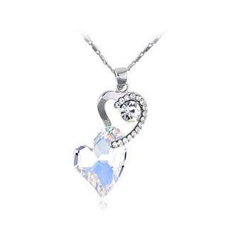 Women's Steel Ab Double Soulful Heart Shadow Element Necklace