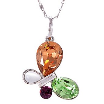 Women's Abstract Ring Dangle Flutter Colorful Pastel Pendant Necklace