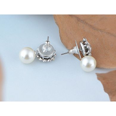 Women's Pearlescent Element Single Flower Earring Necklace Set