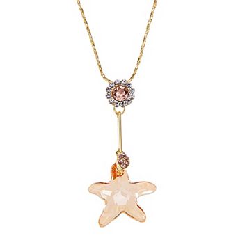Women's Tone Sunflower Starfish Pendant Necklace