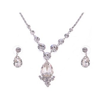 Women's Element Prismatic Bejewel Charm Earring Necklace Set