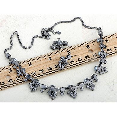 Women's Faux Pearls Necklace Earrings Set