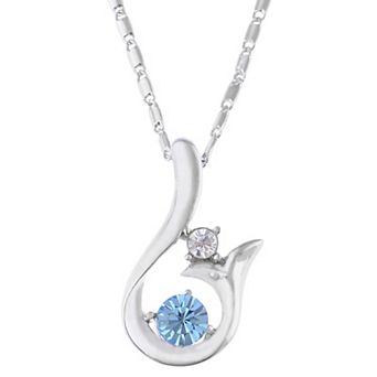 Women's Element Light Sapphire Abstract Sprout Pendant Necklace