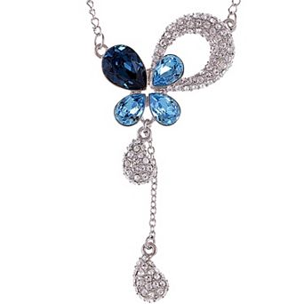Women's Silver Teardrop Anniversary Necklace