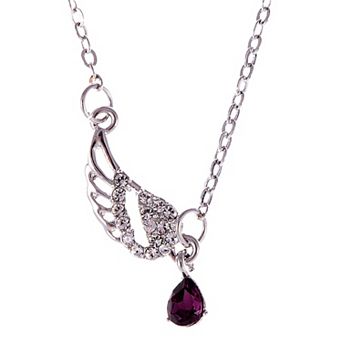 Women's Amethyst Elements Swan Wing Necklace