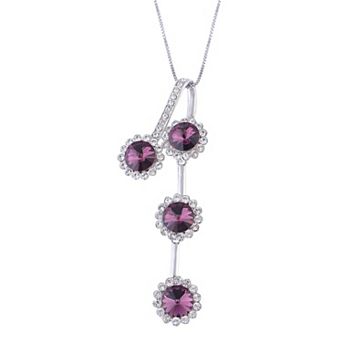 Women's Elements Amethyst Dangling Sunflower Necklace Pendant