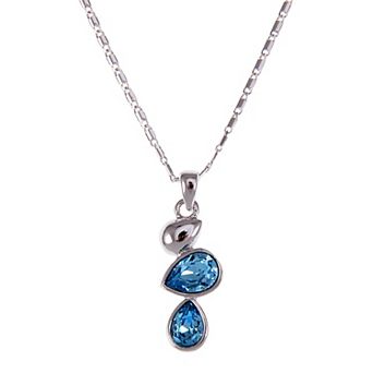 Women's Aquamarine Sky Teardrop Water Bridesmaid March Births Necklace