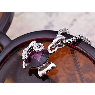 Women's Element Amethyst Round Under Sea Fish Pendant Necklace