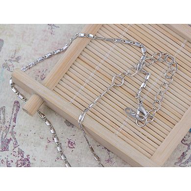 Women's Shadow Silver Elements Heart Necklace