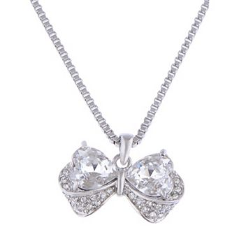 Women's Element Encrusted Classic Bow Pendant Necklace