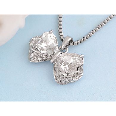 Women's Element Encrusted Classic Bow Pendant Necklace