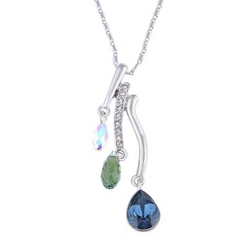 Women's Multicolor Trio Elements Pendant Teardrop Necklace