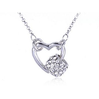 Women's Silver Element Classic Love Heart Shaped Pendant Necklace