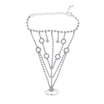Women's Indian Star Chain Design Bridal Finger Ring Bracelet
