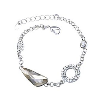 Women's Circle Petal Leaf Rolo Element Bracelet Bangle