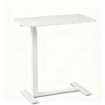 YIORTWO Adjustable Rolling Bedside Table Mobile Laptop Desk with Wheels
