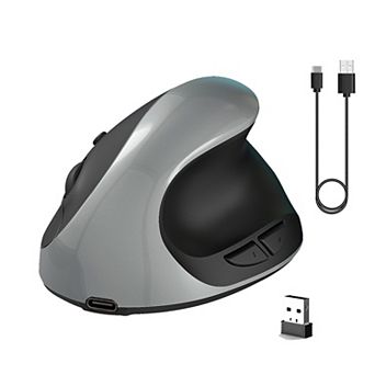 2.4G Rechargeable Vertical Ergonomic Wireless Mouse, 6 Silent Buttons,600mAh Battery
