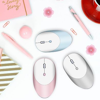 3 Mode Wireless Rechargeable Silent Mice,2.4G+BT3.0+BT5.0 Ergonomic Mice for Windows Mac Android iOS