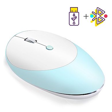 3 Mode Wireless Rechargeable Silent Mice,2.4G+BT3.0+BT5.0 Ergonomic Mice for Windows Mac Android iOS