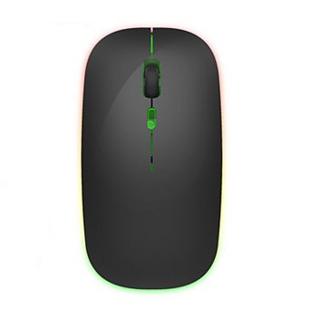 2.4G Rechargeable Slim Silent Wireless Mouse,RGB reathing Light Ergonomic Portable Mice