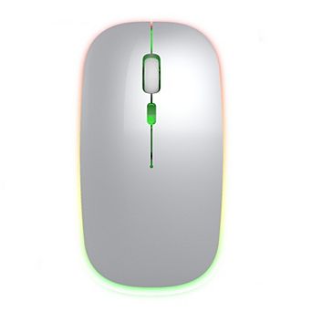 2.4G Rechargeable Slim Silent Wireless Mouse,RGB reathing Light Ergonomic Portable Mice