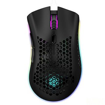 2.4G Wireless Lightweight Rechargeable Gaming Mouse,Honeycomb Hollow Shell, RGB 5 Modes Lighting