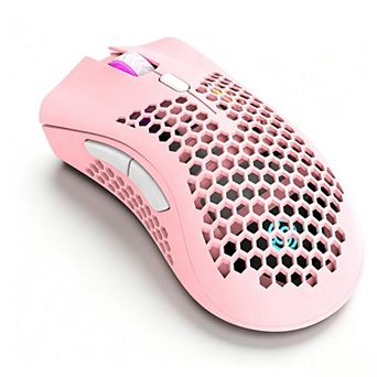 2.4G Wireless Lightweight Rechargeable Gaming Mouse,Honeycomb Hollow Shell, RGB 5 Modes Lighting