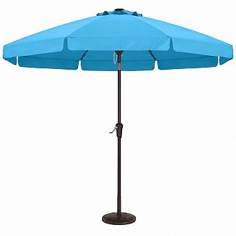 9ft Scalloped Patio Umbrella with Tilt Crank and Fiberglass Ribs for Outdoor Use