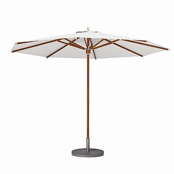 11 FT Non-Fading Outdoor Umbrella with 8 Faux-Wood Grain Aluminum Ribs and Pulley Lift