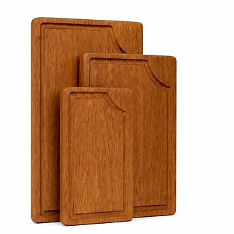 Store Indya Wooden Cutting Board Set of 3 with Juice Groove, Food Grade Chopping Boards