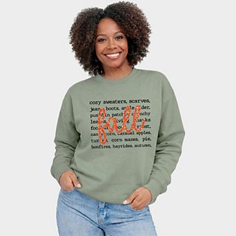 Fall Cursive Text Glitter - Women's Graphic Sweatshirt