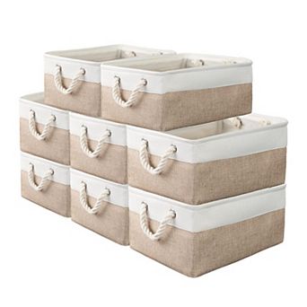Storage Baskets with Handles Decorative Organizers for Home Office Bathroom Garage
