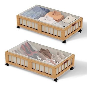 Under Bed Storage With Wheels Large Dustproof Bag Containers For Bedroom Dorm Basement