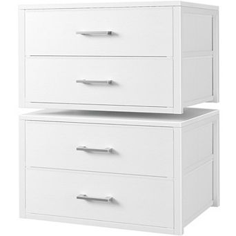 Stackable Storage Drawers Closet Organizers Fabric 2 Drawer Dresser Modern