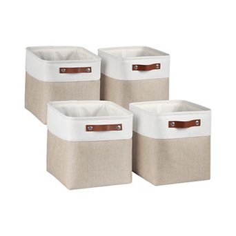 Fabric Cube Storage Bins Foldable Organizers with Handles for Shelves Closets