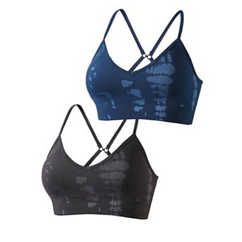 Serpent Seamless Womens Sports Bra V Neck Adjustable Straps Workout Yoga Crop Top