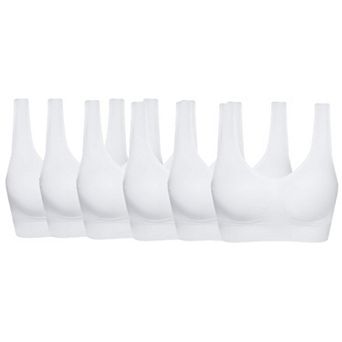 6-Pack Womens Low Impact Racerback Sleep Workout Sports Bra Soft Comfort