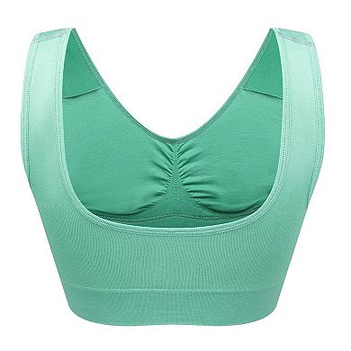 6-Pack Womens Low Impact Racerback Sleep Workout Sports Bra Soft Comfort