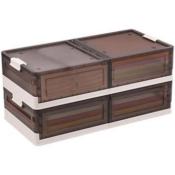 Under Bed Storage Containers Stackable Collapsible with Wheels for Clothes Shoes