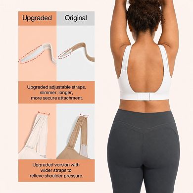 High Impact Adjustable Zip Front Plus Size Sports Bra Full Cover Removable Padded Support