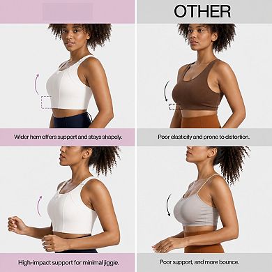 High Impact Front Zipper Plus Size Wireless Sports Bra For Workout Running