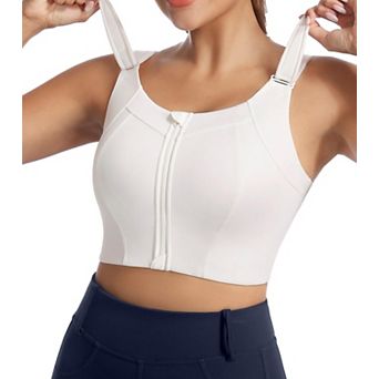 High Impact Front Zipper Plus Size Wireless Sports Bra For Workout Running