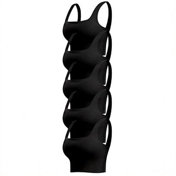 Womens Square Neck Longline Workout Crop Tank Tops Padded Yoga Camisole Sports Bra