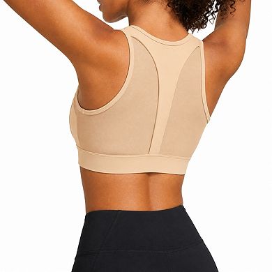 Women Front Zip High Impact Racerback Sports Bra Breathable Moisture Wicking Full Coverage