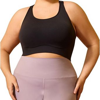 Plus Size High Support Sports Bra Adjustable Wide Straps Full Coverage Gym Yoga