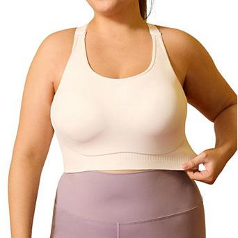 Plus Size High Support Sports Bra Adjustable Wide Straps Full Coverage Gym Yoga