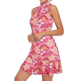 Womens Sleeveless Quarter Zip Golf Tennis Athletic Workout Dress