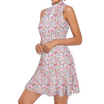 Womens Sleeveless Quarter Zip Golf Tennis Athletic Workout Dress