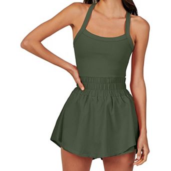 Womens Sleeveless Tennis Skort Dress Summer Athletic Workout Wear