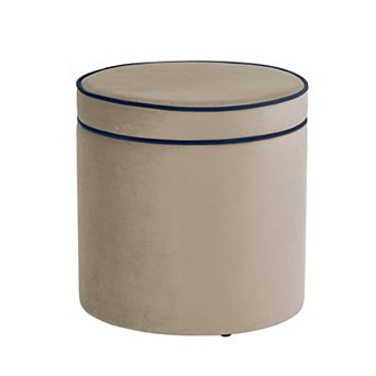 HomePop Ava Velvet Storage Ottoman